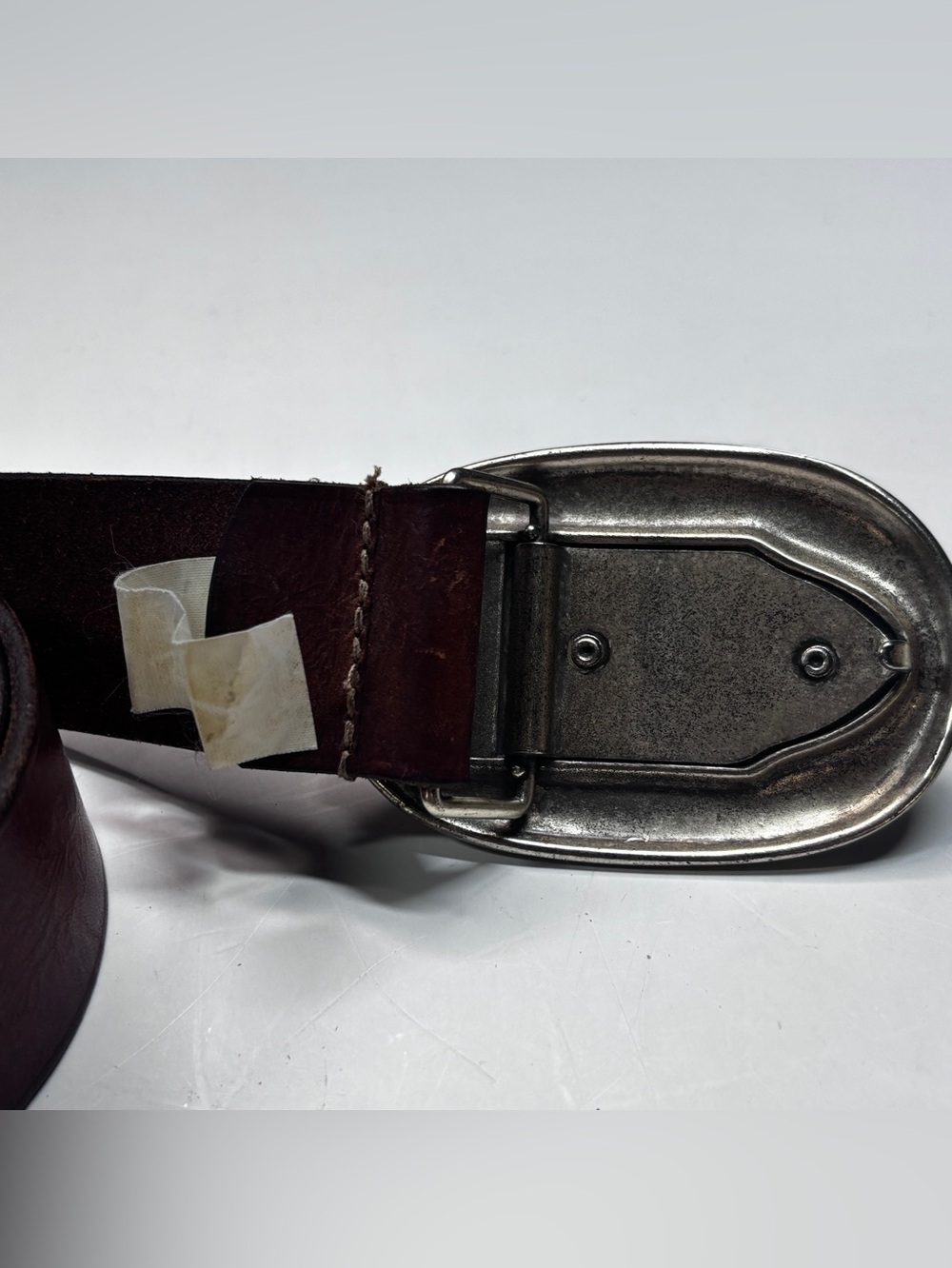 Vintage Abercrombie & Fitch Brown Leather Belt  Rustic Western Floral England - Picture 5 of 11